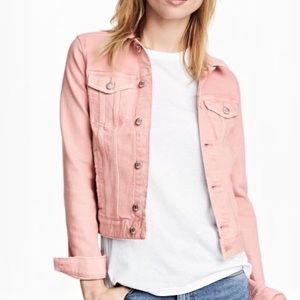 H&m Dusty Pink Jean Jacket Gap Pink Jean Jacket